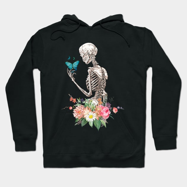 Skeleton Illustration Hoodie by PeggieLynneCollage